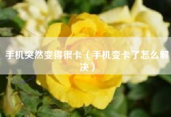 手机突然变得很卡（手机变卡了怎么解决）