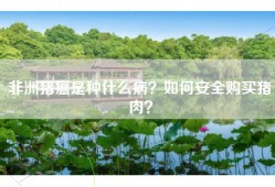 非洲猪瘟是种什么病？如何安全购买猪肉？