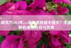 新东方2024年gre录播课程值不值买？全面解析课程内容与效果