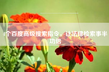 4个百度高级搜索指令，让法律检索事半功倍