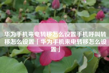 华为手机来电转移怎么设置手机呼叫转移怎么设置「华为手机来电转移怎么设置」